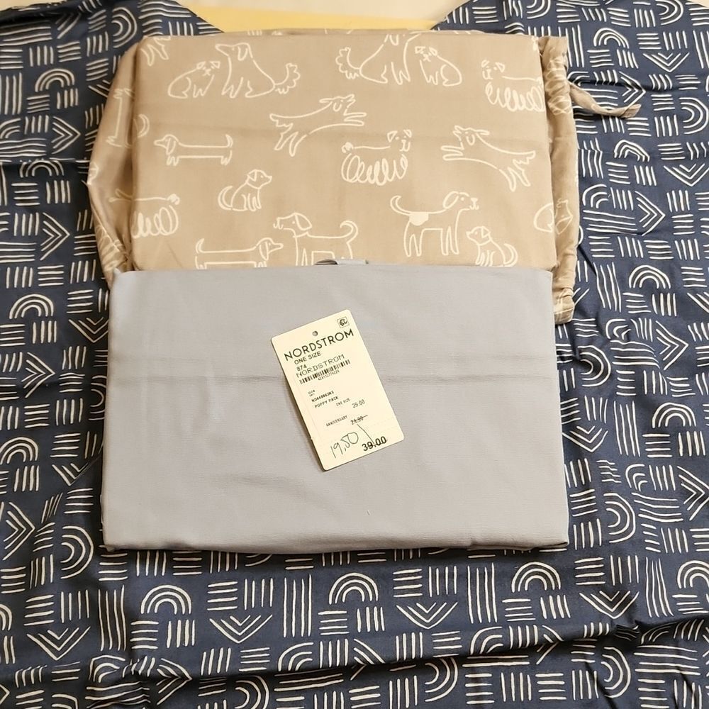 Nursing Pillow Covers by NORDSTROM, 3 pack: One Beige, Light Blue & Dark Blue.